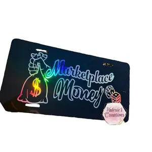 Marketplace Money Black/Rainbow Chrome License Plate