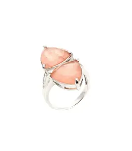 Morganite  Double Triangle Ring