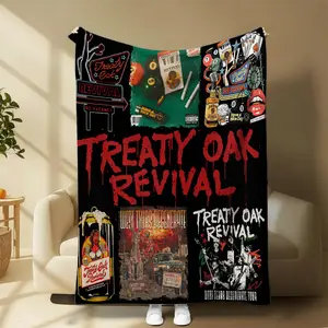 Trreaty Oak Revival Texas Country Blanket, Southern Rock Music Fan Home Decor For Men Women, Cozy Printed Design, Best Holiday Gift Idea | 100226.R0431.ID02