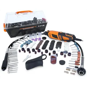 23190 1.3-Amp Variable Speed Steady-Grip Rotary Tool with 190-Piece Accessory Kit, Flex Shaft, and Carrying Case, Multicolor
