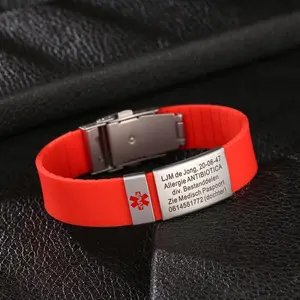 Engravable Silicone and Steel Medical ID Bracelet (US SHIPPING ONLY)