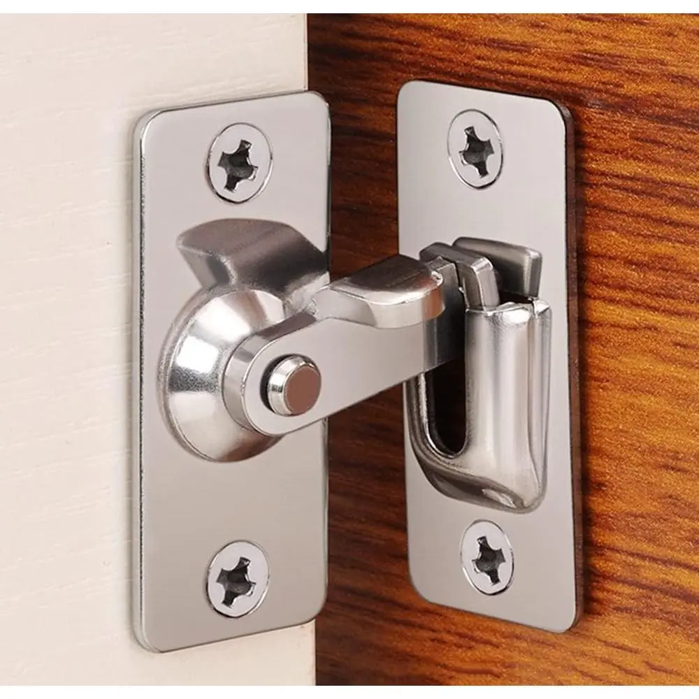 90 Degree Right Angle Door Lock Buckle Safety Door Lock Bolt, Stainless Steel Door Latch for Wooden Fences, Doors, Windows, Safety Sliding Door Latch... ()