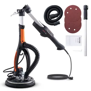 Father's Day Gift VEVOR Drywall Sander (Dust Bag not Included), 800W Brushless Motor Electric Sander, Variable Speed 1000-2300 RPM Wall Sander, Foldable Ceiling Sander with Double-Deck LED Lights, Extendable Handle, 12 Sanding Discs