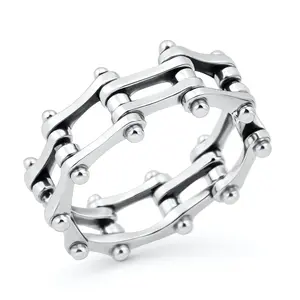 Bike Chain Ring - Oxidized 925 Sterling Silver