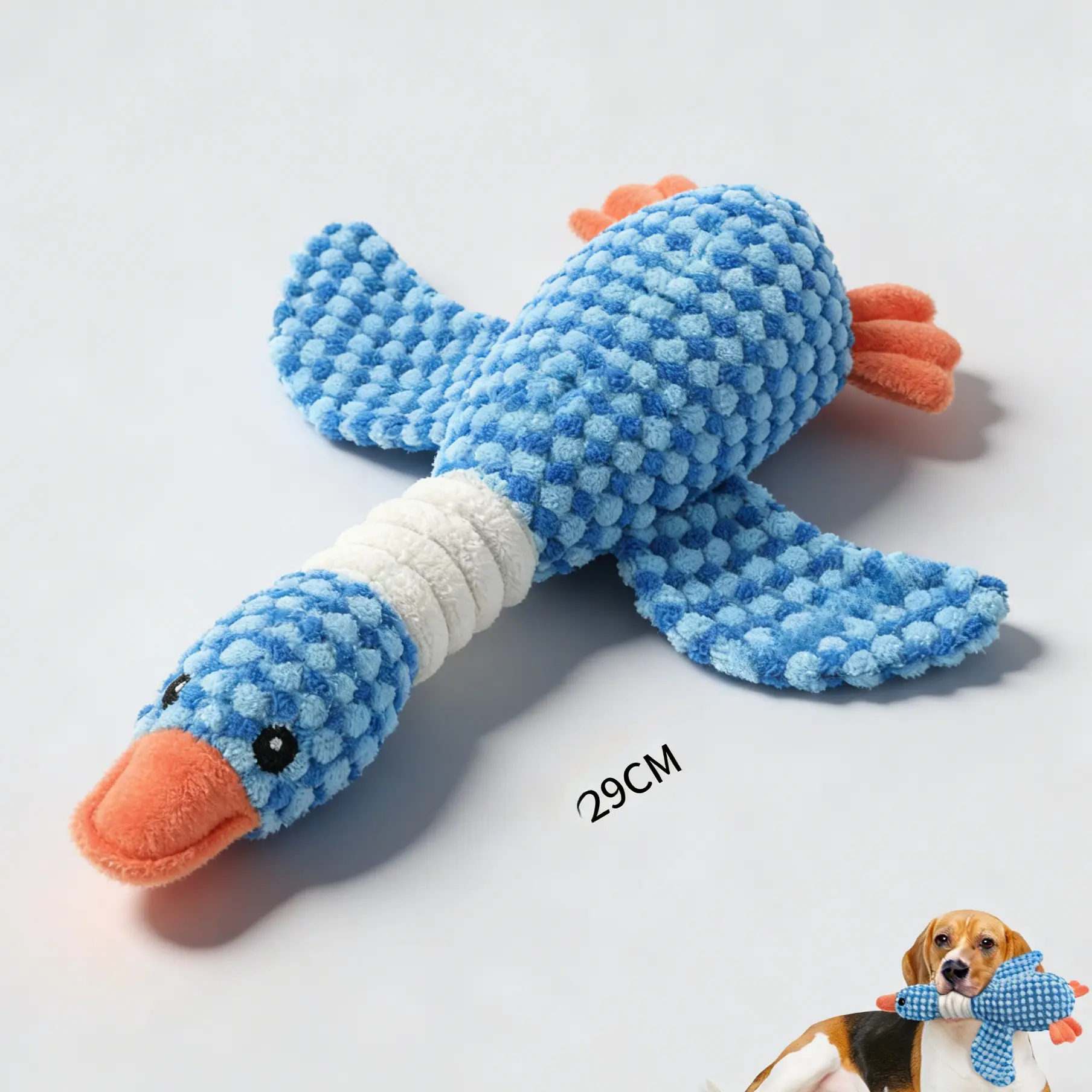 Upgraded Goose Indestructible Dog Toys for Aggressive Chewers Small Medium Large Breed, Crinkle Squeaky Plush Dog Puppy Chew Toys for Teething, Duck Puppy Toys