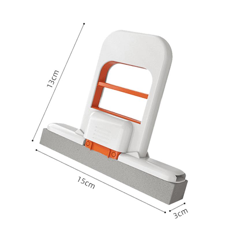 Mini Foldable Mop - No Hand Wash Deep Clean Wet Dry One Hand Use with Replacement Sponge Head for Effortless Home Cleaning Use on Kitchen Countertops Glass Bathroom & Car Interior Household