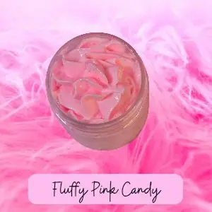 Fluffy Pink Candy Whipped Body Butter. Handmade Shea, Cocoa and Mango Butter Body Frosting. All Natural Non Greasy No Melt Body Butter Moisturizers Blend Nourishing