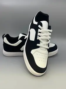Men's Black-White Bandana Pattern Chunky Rope Lace Casual Shoes, Sneaker, Sports Shoes, Athletic, Walking Shoes, Comfortable Style, Easy On/Off, Breathable Mesh Upper, Soft Sole, Soft Fit & Unique Design, Ideal for Daily Commuting & Light Leisure Scenes