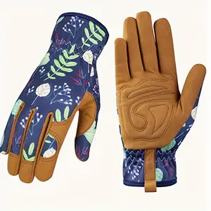Women’s Gardening Gloves Breathable Leather Gloves with Grip Anti-Stab and Anti-Puncture Work Gloves