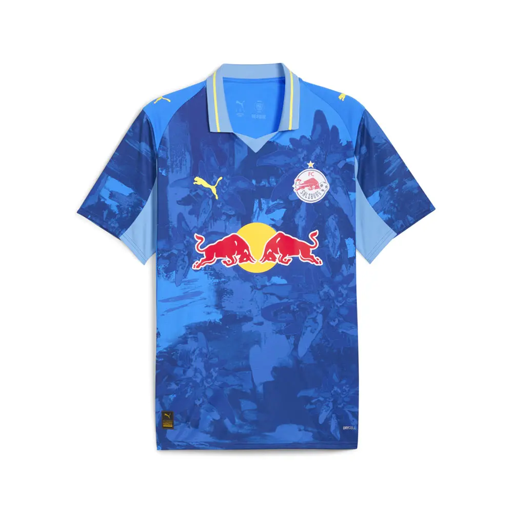 PUMA Mens X Kidsuper Fc Red Bull Salzburg Crew Neck Short Sleeve Jersey Replica Casual - Blue, Yellow