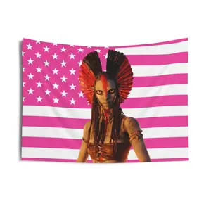 Varang Tapestries, Varang Pink Flag, Varang Avatar Indoor Wall Tapestries