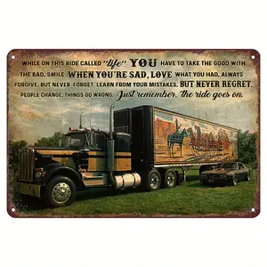Vintage Smokey Truck Retro Metal Tin Sign - Distressed Finish, Humorous Wall Art, Durable Metal Poster - Unique Gift for Truck Drivers, Home Bar, Cafe, Garage, Kitchen, Gym, Boxing Club, Fitness Club Decoration