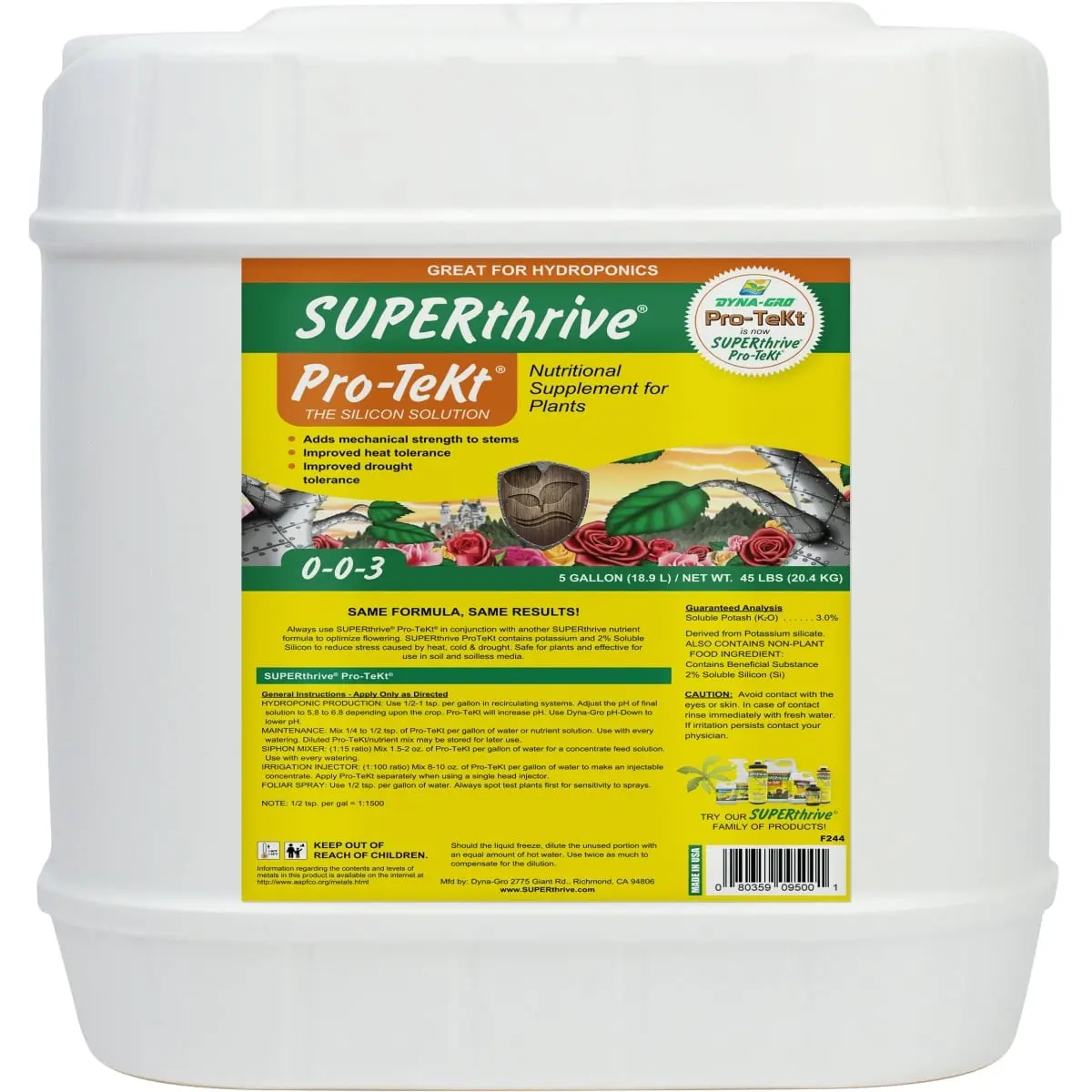 SuperThrive DYNDTEK500 5 gal Pro-TeKt Nutritional Supplement 0-0-3