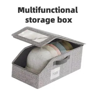 【Father's Day Gift】Trapezoid Modern Stackable Baseball Cap Storage Box - Durable Foldable Cardboard Organizer, Holds Up to 12 Hats, Dustproof Space-Saving Home & Bedroom Storage Solution