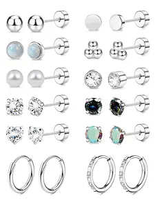 Stainless Steel Earrings, Fashionable Earrings for Women & Men, Daily Clothing Decor, Trendy All-match & Exquisite Jewelry for Birthday Gift, Stud Earring Jewelry