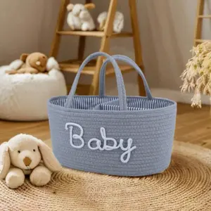 Three-Tier Letter Design Storage Basket, Portable Baby Organizer, Large Capacity Holder for Bottles & Diapers, Home Bathroom Living Room Use
