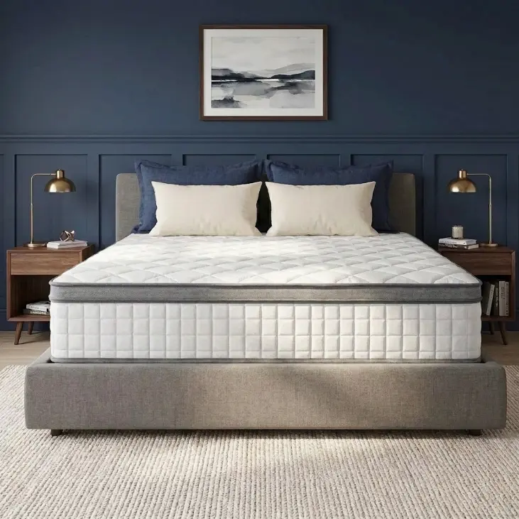Somnuva Luxury 12" Memory Foam & Pocket Coil Hybrid Mattress, High-Density Support, Easy Setup