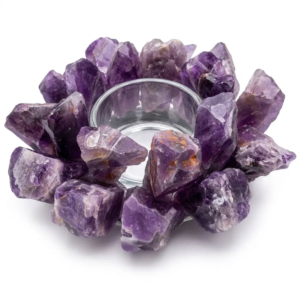 Amethyst Tealight Holder 4.5 Inch — Natural Crystal Candle Holder