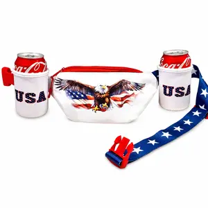 USA Eagle Merica Beverage Belt Fanny Pack Holster All American Classic Costume 4th of July