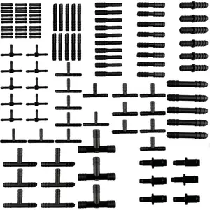 113 Pieces Vacuum Connector Assortment, Automotive Vacuum Tubing Hose Connector, Black Nylon Vacuum Connector Kit