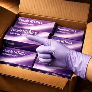 1000 Disposable Purple Nitrile Gloves, 4.6 Mil, Soft Touch, Powder-Free Like Latex, Suitable for Tattooing, Hairdressing, Painting, Handling Pets, Washing Dishes, Daily Household Cleaning, Practical Daily Good, Violet, Lavender, Lilac, Ideal Festival