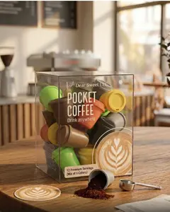 DearSweetLLC Instant Cold Brew Coffee – Speciality Pocket Coffee 100% Arabica, Freeze Dried for Ultimate Freshness, No Sugar, No Additives, Low Acid, Healthy for Iced & Hot, 12 Servings (MIX)