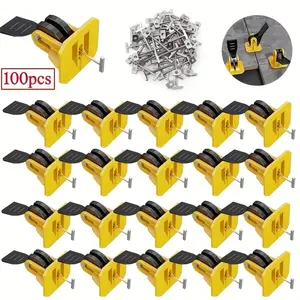 Tile Leveling System Kit Tile Spacers Reusable 50pcs Leveler Tile Tools for Installation+50pcs Replaceable Spare Steel T-Pin Upgraded Adjustable Fit 8-12mm Tile Floor Leveling Compounds Set