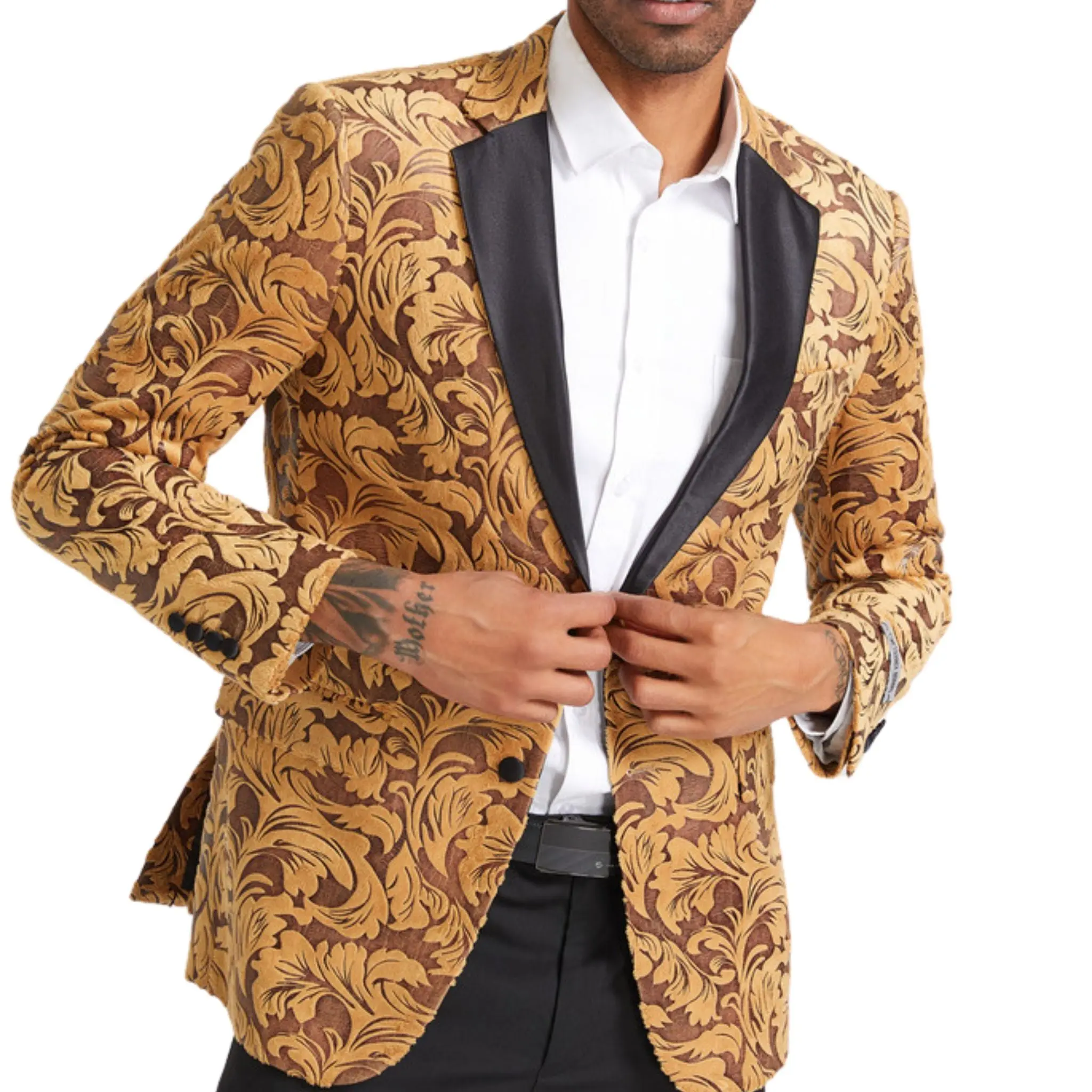 Gold Floral Dinner Jacket