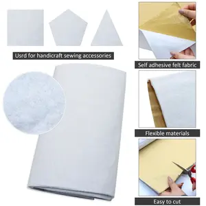 1pc-Self-Adhesive Fusible Fleece Interfacing 200gsm for Sewing Crafting Quilting Non Woven Fusible Batting One Sided Fusible Foam Stabilizer White For DIY Tote Bags Home Decor No Need Iron