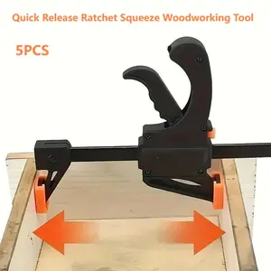 4-Inch F-Clamp Set, Quick Release Ratchet Squeeze Woodworking Tool, DIY Home Improvement Hand Tool, Woodworking Tool