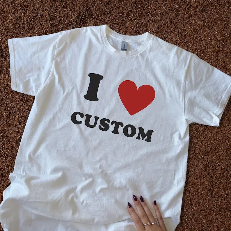 Personalized I Heart T-Shirt Custom Unisex Valentines Tee