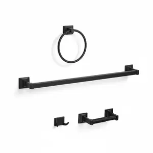Eclipse Series 4 Piece Black Bathroom Hardware Set