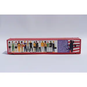 Jacksonville Terminal Company 485026 "VS" Labor Day - RED - 48' HIGH CUBE corrugated container with Magnetic system. JTC# 485026, N Scale
