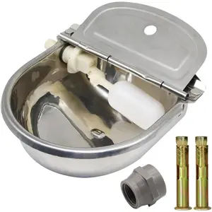 Automatic Water Trough Dog Feeder Bowl with Float for Cattle Horse Goat Sheep Animals Stainless Pet Livestock Tool