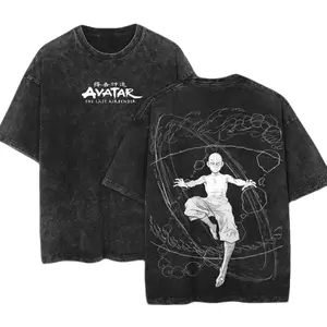 Retro Vintage Limited Aang - The Last Air Nomad - The Avatar Anime Double Printed  Unisex Tee Unisex Oversize Anime Manga Acid Unisex Lightweight Cotton T-Shirt, Gift For Anime Fan, Anime Lover C