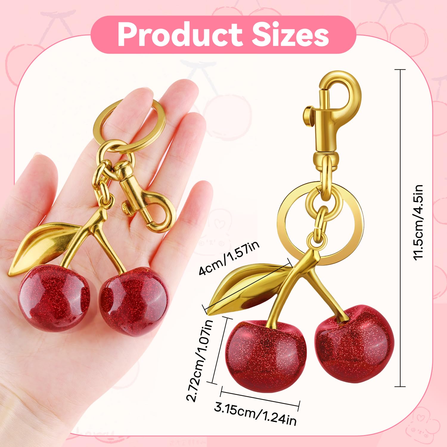 Red Cherry Purse Chain Charms, Cute Red Cherry Bag Charm for Handbags, Red Cherry Keychain Accessories, Gifts for Women Red Cherry Purse Chain Charms, Cute Red Cherry Bag Charm for Handbags, Red Cherry Keychain Accessories, Gifts for Women