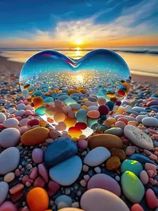 Puzzles for Adults 1000 Pieces, Love Pebbles Beach Puzzle, Impossible Difficult Hard Fun 1000 Piece Jigsaw Puzzles for Adults