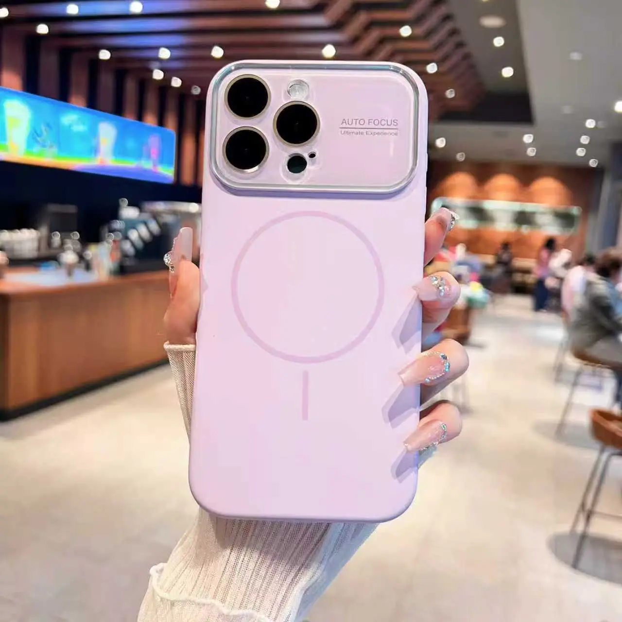 [KQ]Matte Full-Coverage Shockproof Silicone Smartphone Case - High-Quality Skin-Feel, Magnetic Anti-Drop Casing For IPhone 14/15/16/17 Pro Max, Rose Red Mobile Phone Accessories With Screen Protector