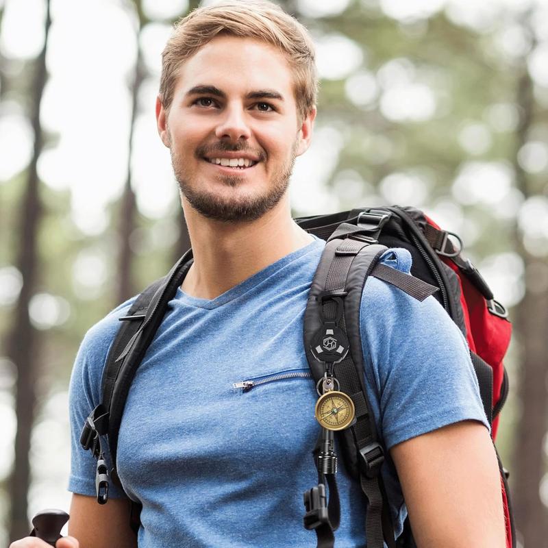 [New Deal] 2-Pack Retractable Keychain - Heavy Duty Badge Holder, ID Badge Reel, Carabiner Badge Clip, Tactical Key Chain with 32" Steel Retractable Cord, 8.0 oz