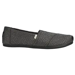 TOMS Womens Alpargata Jacquard Slip On Flats Casual - Black