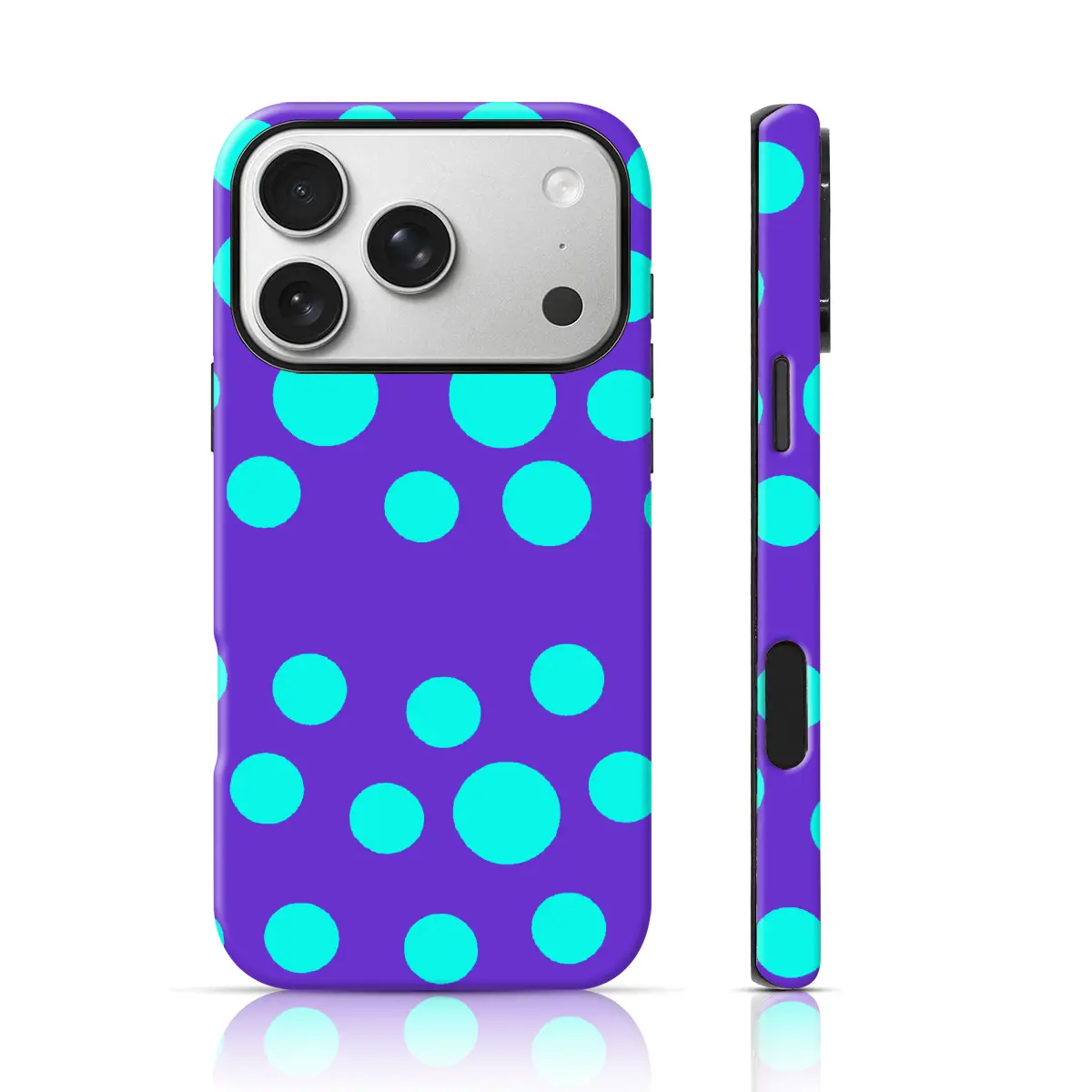 Purple Base Neon Blue Design Smartphone Casing, Drop-Proof Cellphone Protection for iPhone 17 Pro Max/16 Pro Max/15 Series/14/13/12 & Samsung S26/S25 Ultra Devices for Girls