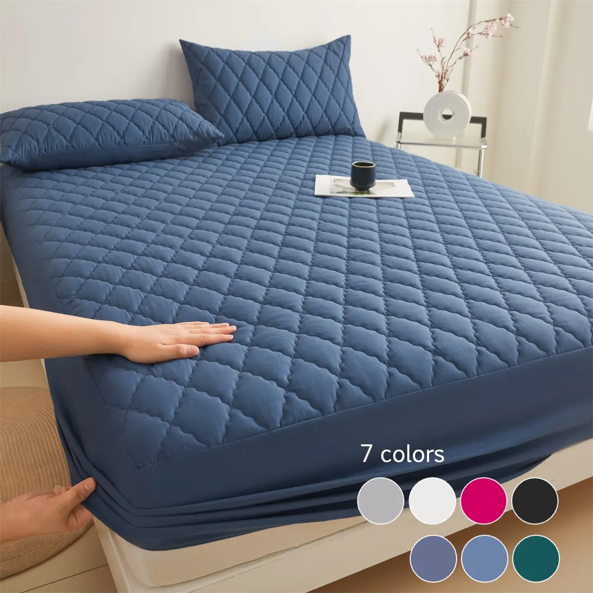 2pcs/3pcs Waterproof Mattress Protector Set, 30cm/11.8in Deep Pocket, Soft, Comfortable & Breathable, Ideal for Bedroom, Guestroom, Apartment, Dorm, or Homes with Kids, Pets, or Elderly (Includes Pillowcases) Waterproof Mattress Cover