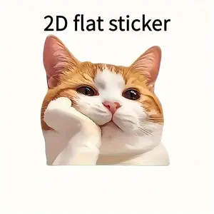 2D flat cartoon cat stickers; Suitable for bumpers, laptops - unique gift, 2D flat surface