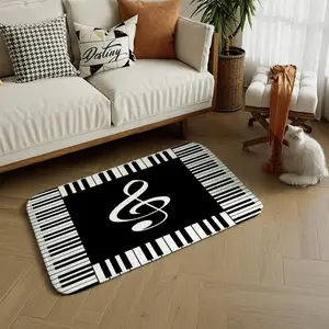 Musical Treble Clef Piano Keys Entry Mat, Multiple Specifications Available, Single - sided Pattern, Non - customizable, Stylish Design for Home Entryway, High - quality Fabric, Adds a Musical Touch to Your Home Decor
