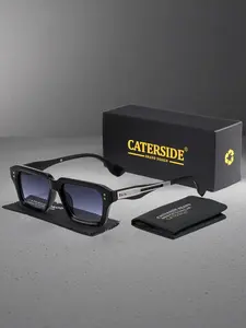 Elegant Casual Square Frame Sunglasses, Uv400 Protection, Metal & PC Material, Perfect for Beach Wedding Travel Driving Photography Gift