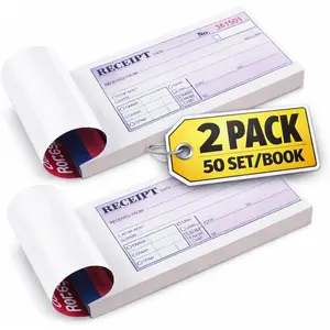 1InTheOffice Money and Rent Receipt, 2-3/4 x 7-3/16 Inches, 3-Parts, Carbonless, White/Canary, 50 Sets per Book (2 Pack)