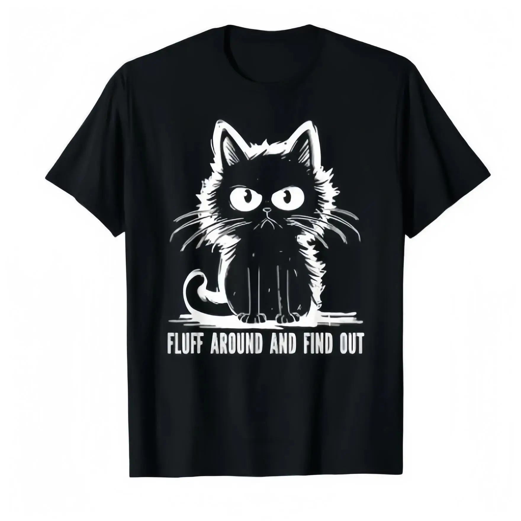 Funny Cat Shirt Fluff Around And Find Out Gifts Men Women T-Shirt "Fluff Around And Find Out" Graphic Tee, Cute Yet Savage Cat Attitude Shirt, Sarcastic Humor Tee for Men Women, Perfect Gift for Cat Lovers  Funny Graphic Tees,Muppet