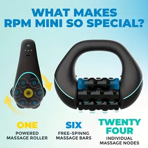 A Rolling Impact Massager That Offers Shock for Full Body, Deep Tissue And Muscle, Percussion Massage, Rechargeable, Hands-Free Base, Powerful, with Three-Speed Rotation