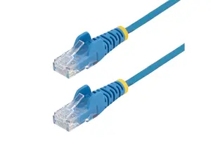 StarTech.com 9in Blue Slim CAT6 Ethernet Cable, Snagless RJ45, LSZH, 28AWG Pure Bare Copper, Slim Network Patch Cable/Cord