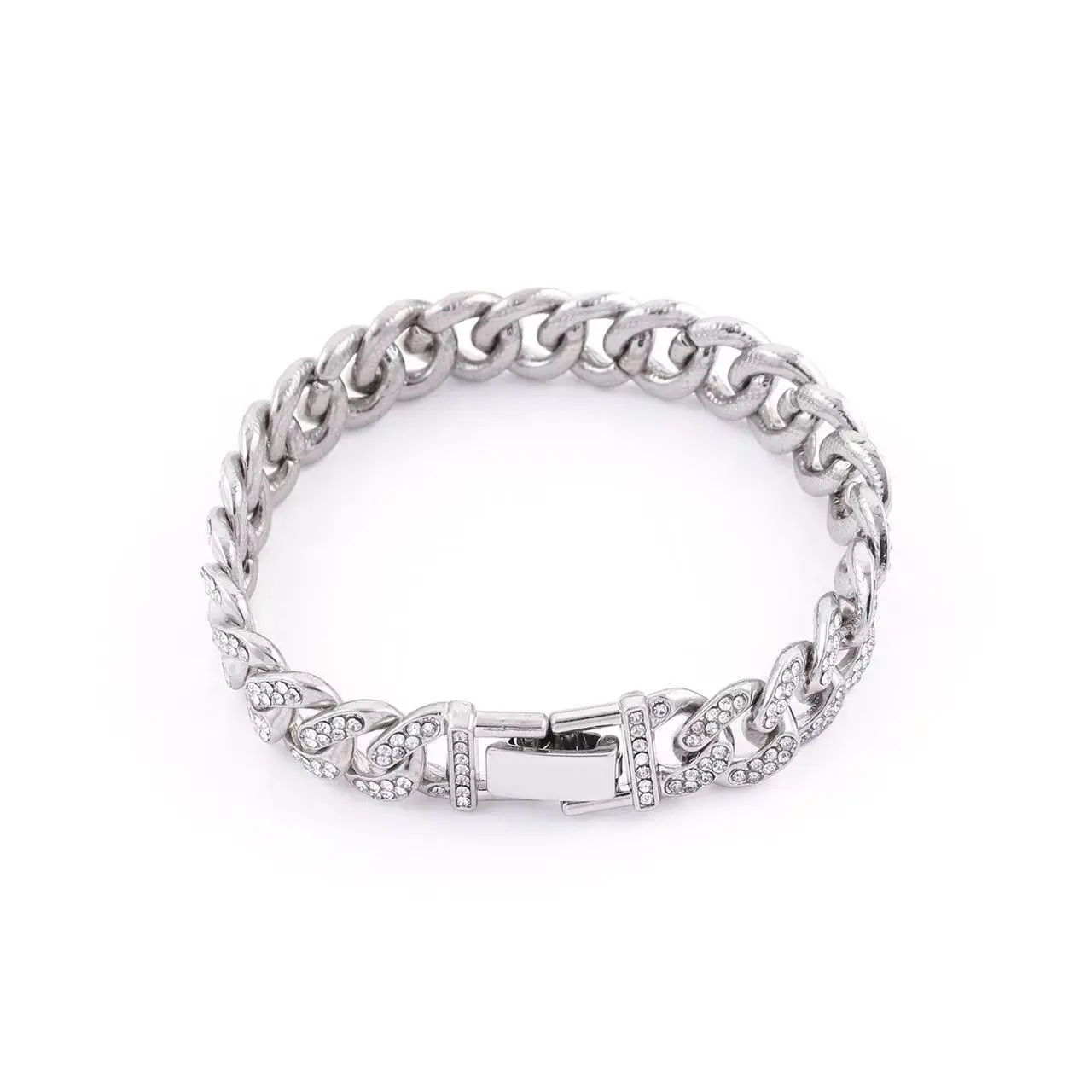 Iced Out Cuban Link Bracelet Mothers Day Gift Ideas for Her Stainless Steel Bling Jewelry